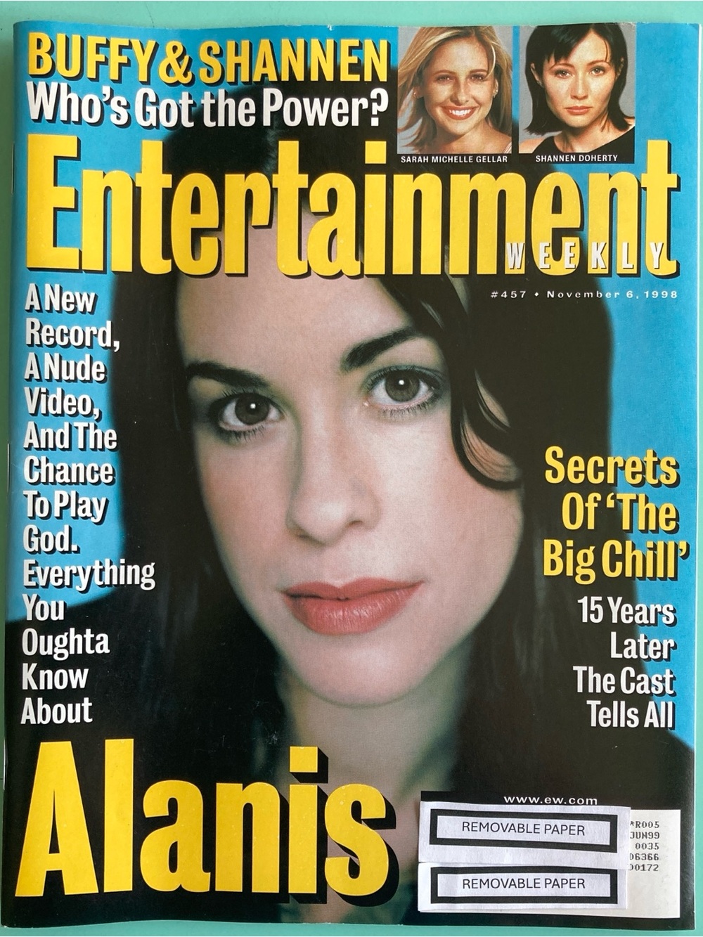 Entertainment Weekly Magazine Alanis Morissette Chris Noth November 6 1998 Label